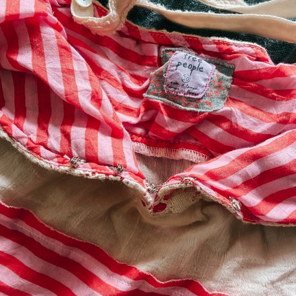 Vintage Free People Tank Top Pink and Cream - Picture 2 of 5